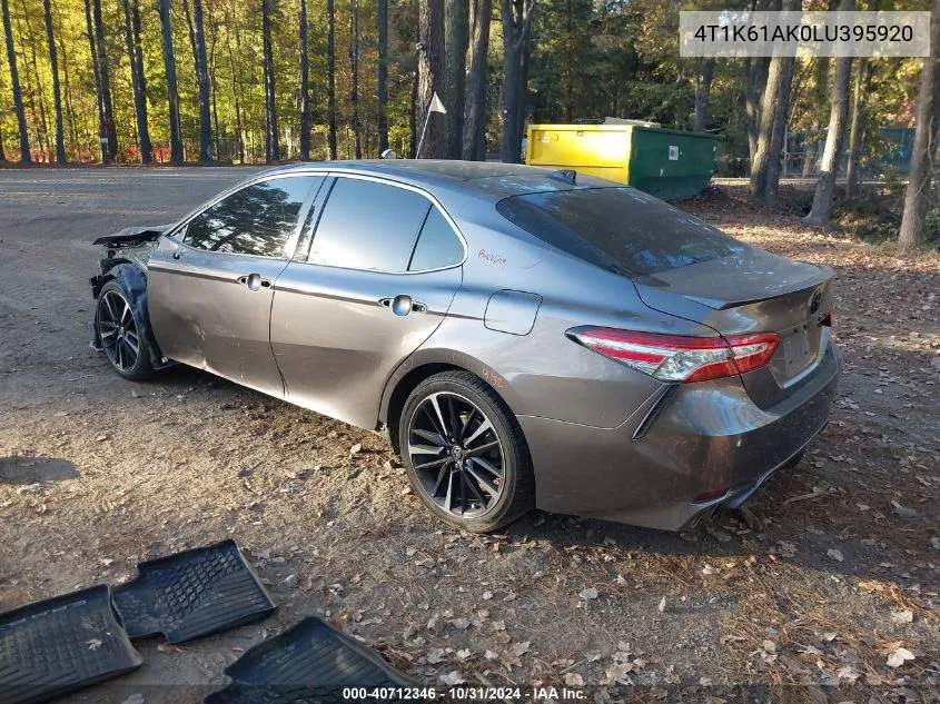 2020 Toyota Camry Xse VIN: 4T1K61AK0LU395920 Lot: 40712346