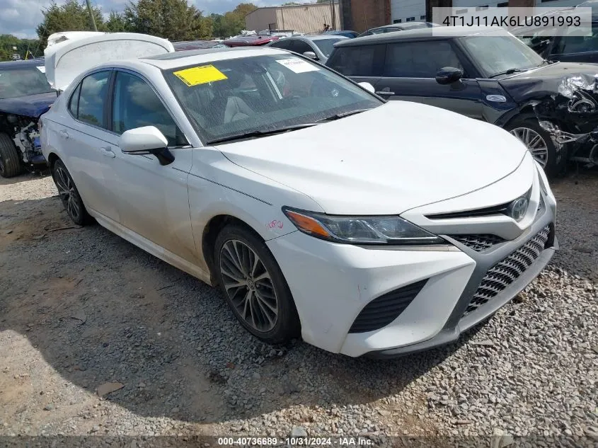 2020 Toyota Camry Se VIN: 4T1J11AK6LU891993 Lot: 40736689