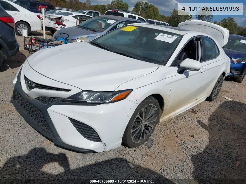 2020 Toyota Camry Se VIN: 4T1J11AK6LU891993 Lot: 40736689