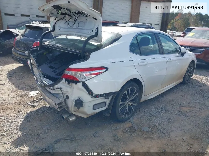 2020 Toyota Camry Se VIN: 4T1J11AK6LU891993 Lot: 40736689