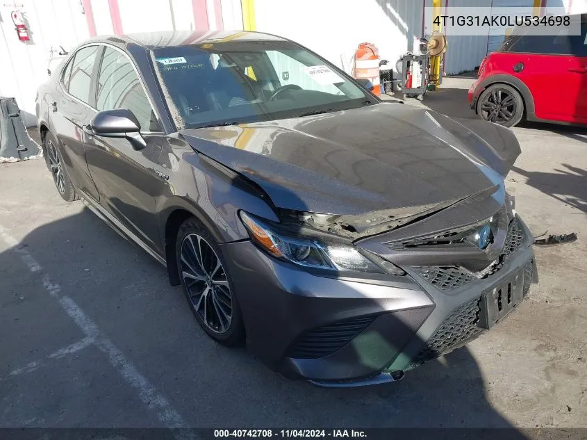 2020 Toyota Camry Se Hybrid VIN: 4T1G31AK0LU534698 Lot: 40742708