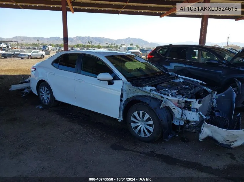 2020 Toyota Camry Le Hybrid VIN: 4T1C31AKXLU524615 Lot: 40743558