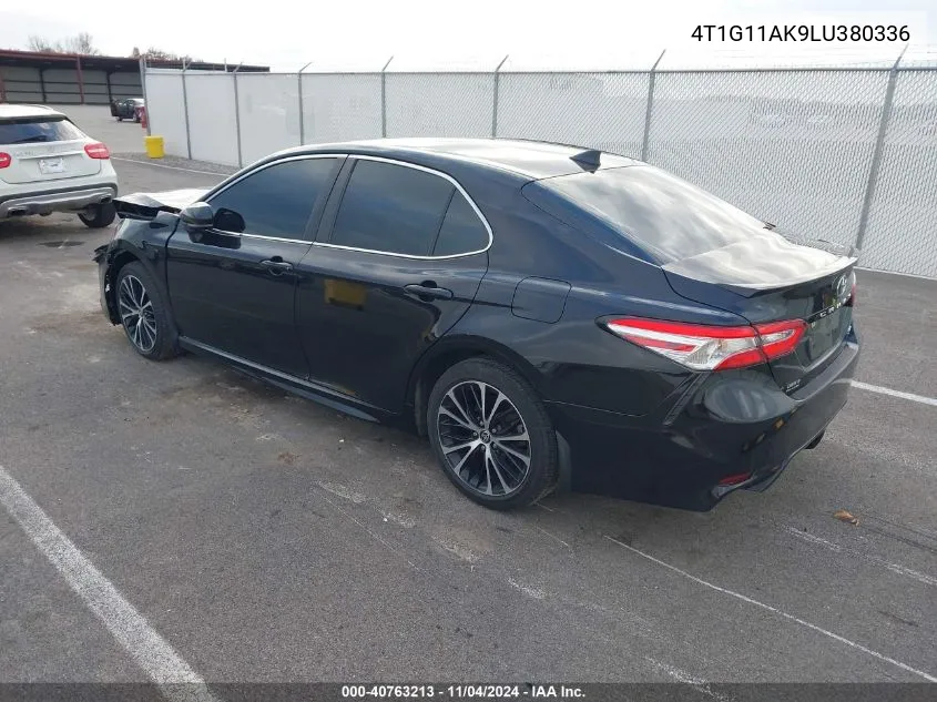 2020 Toyota Camry Se VIN: 4T1G11AK9LU380336 Lot: 40763213