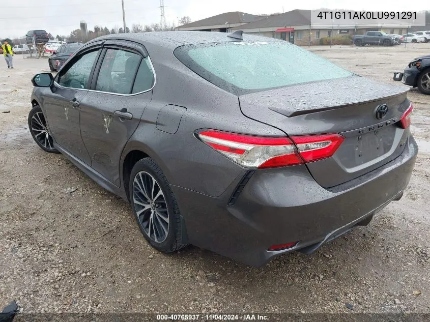 2020 Toyota Camry Se VIN: 4T1G11AK0LU991291 Lot: 40765937