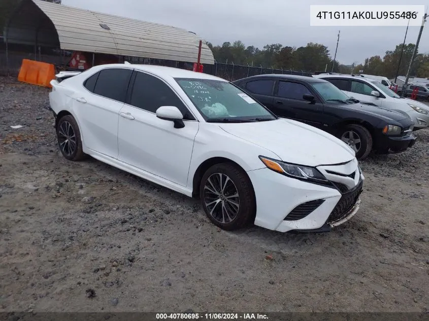 2020 Toyota Camry Se VIN: 4T1G11AK0LU955486 Lot: 40780695