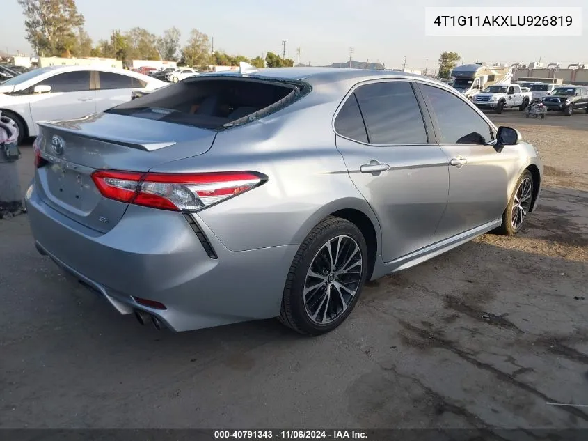 2020 Toyota Camry Se VIN: 4T1G11AKXLU926819 Lot: 40791343