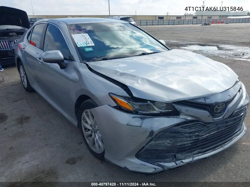 2020 Toyota Camry Le VIN: 4T1C11AK6LU315846 Lot: 40797428