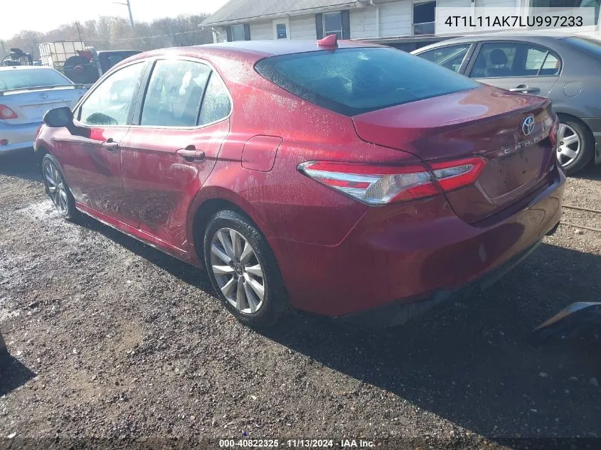 2020 Toyota Camry Le VIN: 4T1L11AK7LU997233 Lot: 40822325