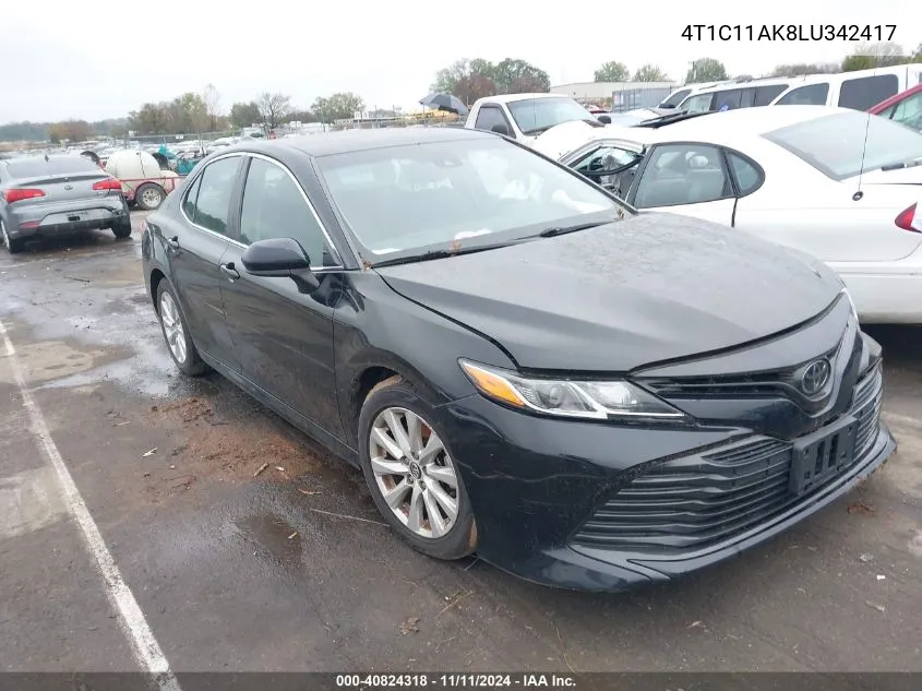 2020 Toyota Camry Le VIN: 4T1C11AK8LU342417 Lot: 40824318