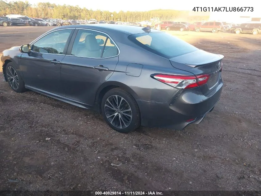 2020 Toyota Camry Se VIN: 4T1G11AK7LU866773 Lot: 40829814