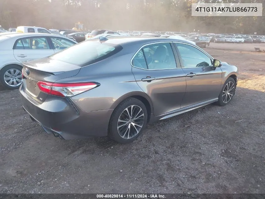 2020 Toyota Camry Se VIN: 4T1G11AK7LU866773 Lot: 40829814