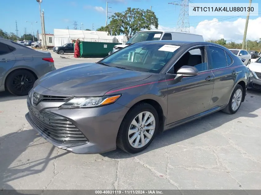 2020 Toyota Camry Le VIN: 4T1C11AK4LU880130 Lot: 40831119