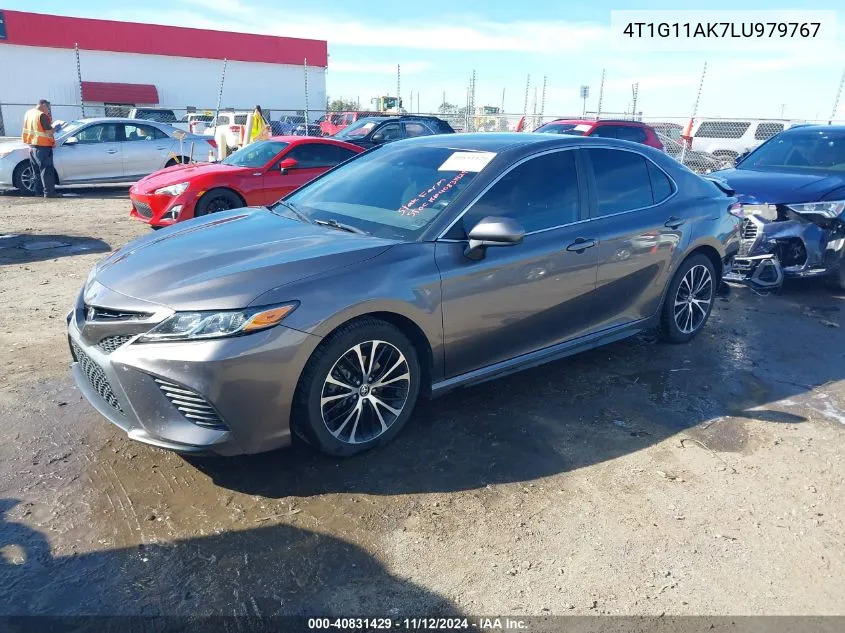 2020 Toyota Camry Se VIN: 4T1G11AK7LU979767 Lot: 40831429