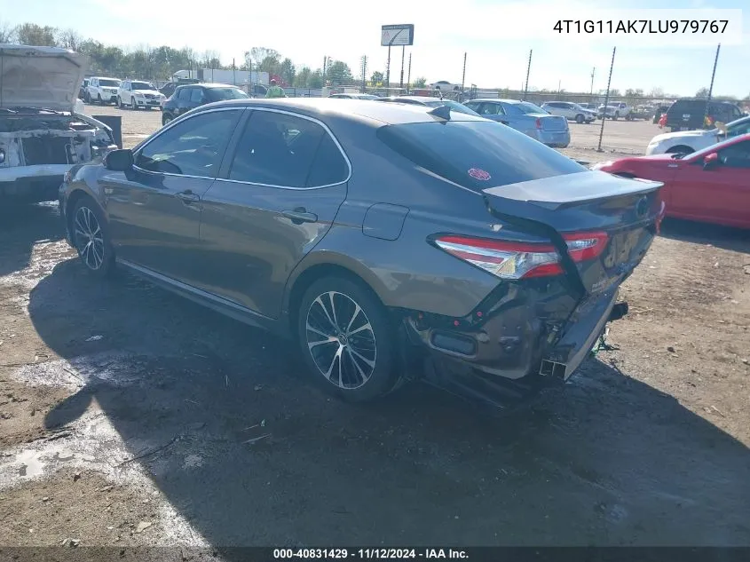 2020 Toyota Camry Se VIN: 4T1G11AK7LU979767 Lot: 40831429