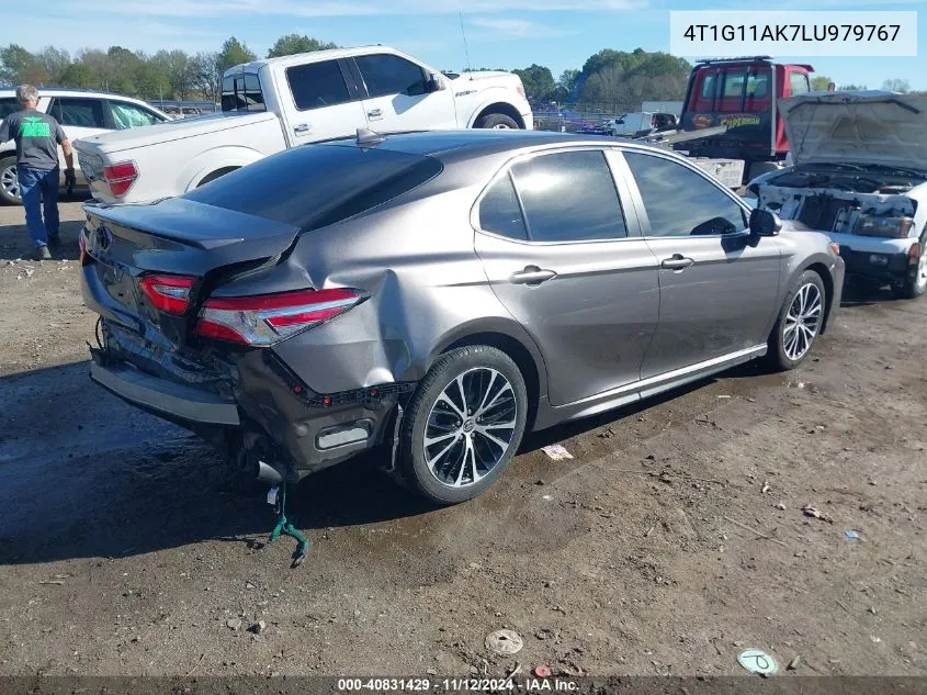 2020 Toyota Camry Se VIN: 4T1G11AK7LU979767 Lot: 40831429