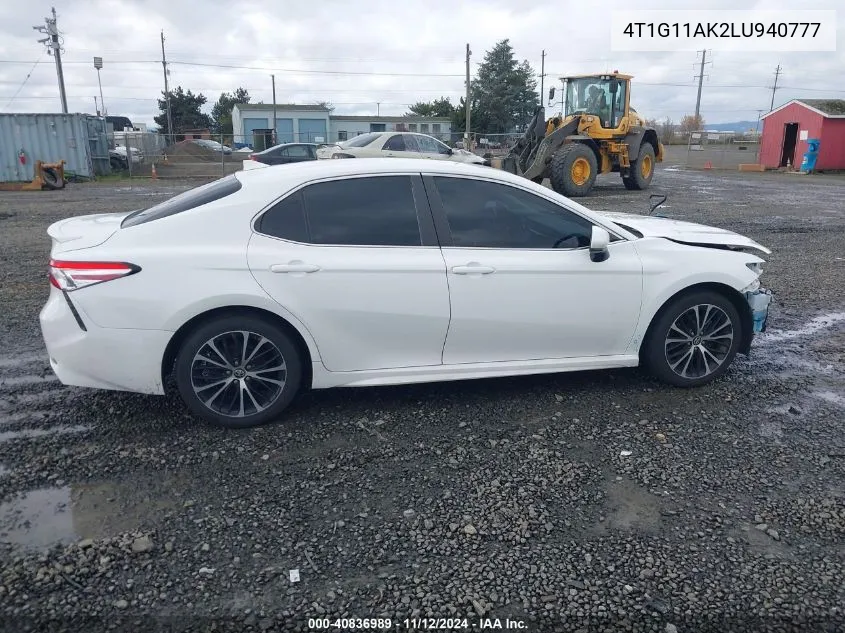 2020 Toyota Camry Se VIN: 4T1G11AK2LU940777 Lot: 40836989