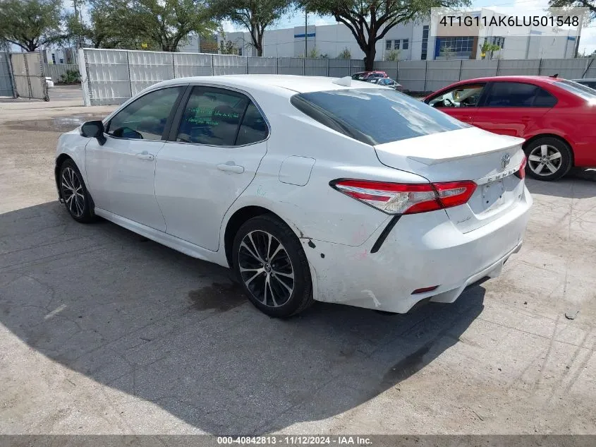 2020 Toyota Camry Se VIN: 4T1G11AK6LU501548 Lot: 40842813