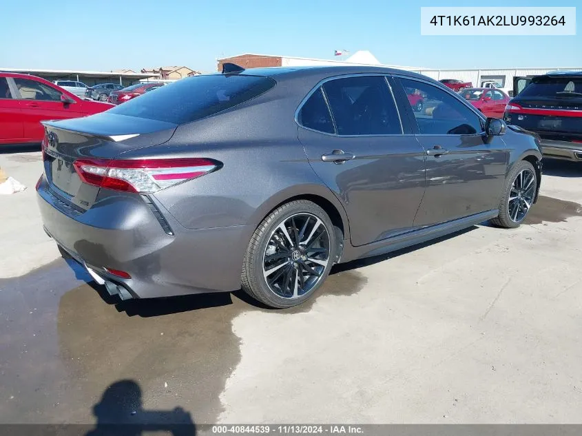 2020 Toyota Camry Xse VIN: 4T1K61AK2LU993264 Lot: 40844539