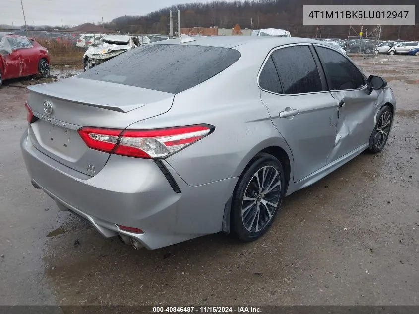 2020 Toyota Camry Se Awd VIN: 4T1M11BK5LU012947 Lot: 40846487