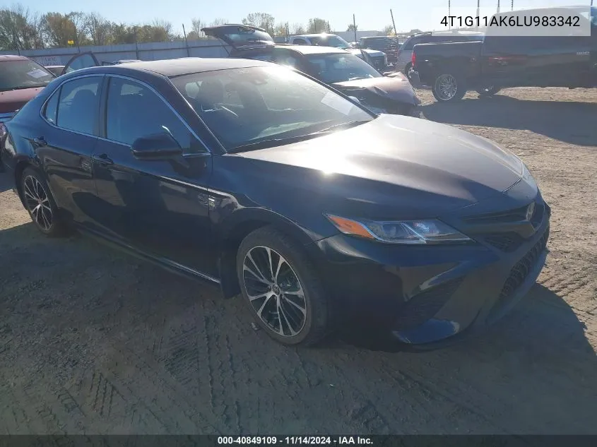 2020 Toyota Camry Se VIN: 4T1G11AK6LU983342 Lot: 40849109