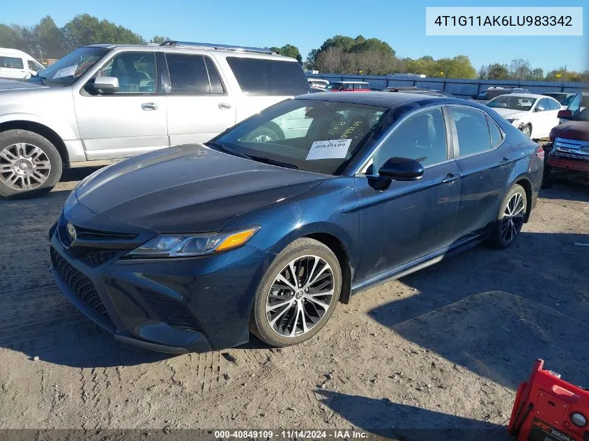 2020 Toyota Camry Se VIN: 4T1G11AK6LU983342 Lot: 40849109