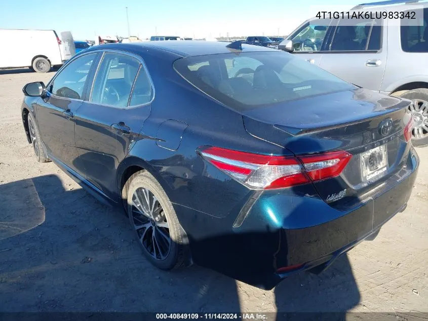 2020 Toyota Camry Se VIN: 4T1G11AK6LU983342 Lot: 40849109