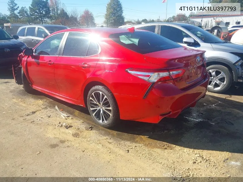 2020 Toyota Camry Se VIN: 4T1G11AK1LU397793 Lot: 40850365