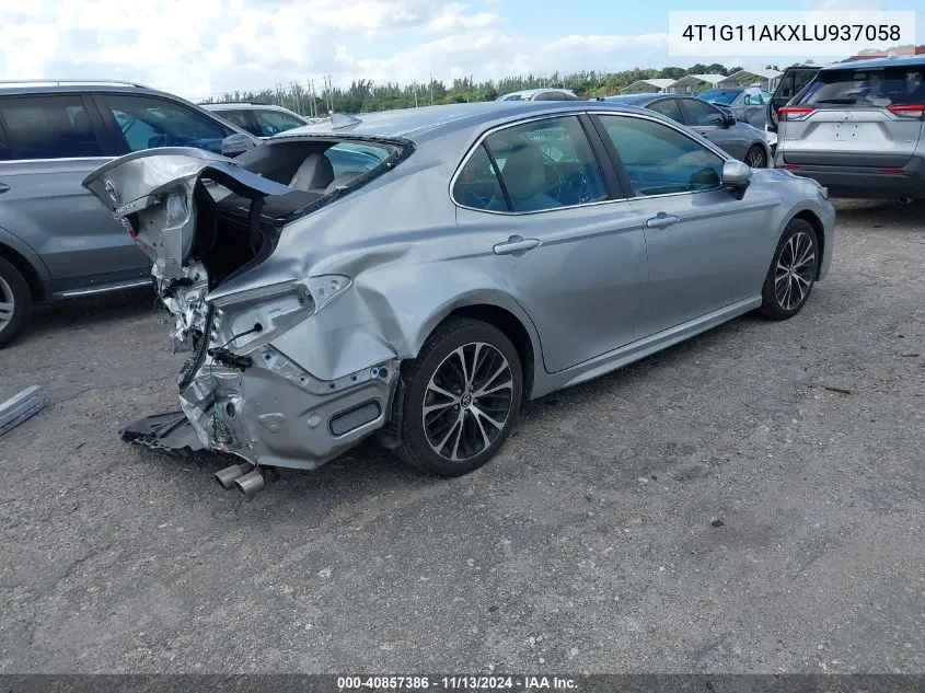 2020 Toyota Camry Se VIN: 4T1G11AKXLU937058 Lot: 40857386