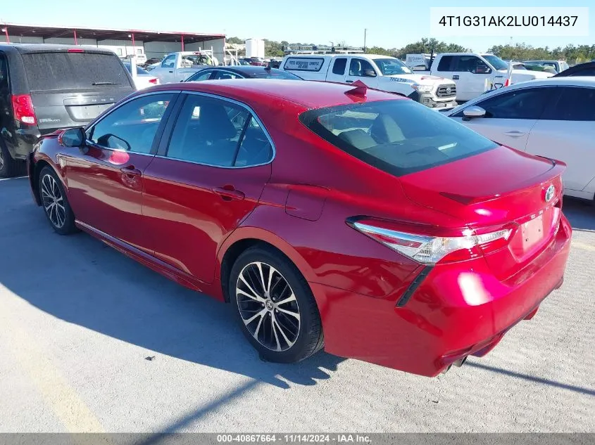 2020 Toyota Camry Se Hybrid VIN: 4T1G31AK2LU014437 Lot: 40867664