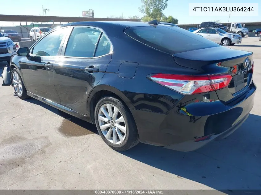 2020 Toyota Camry Le VIN: 4T1C11AK3LU364244 Lot: 40870608