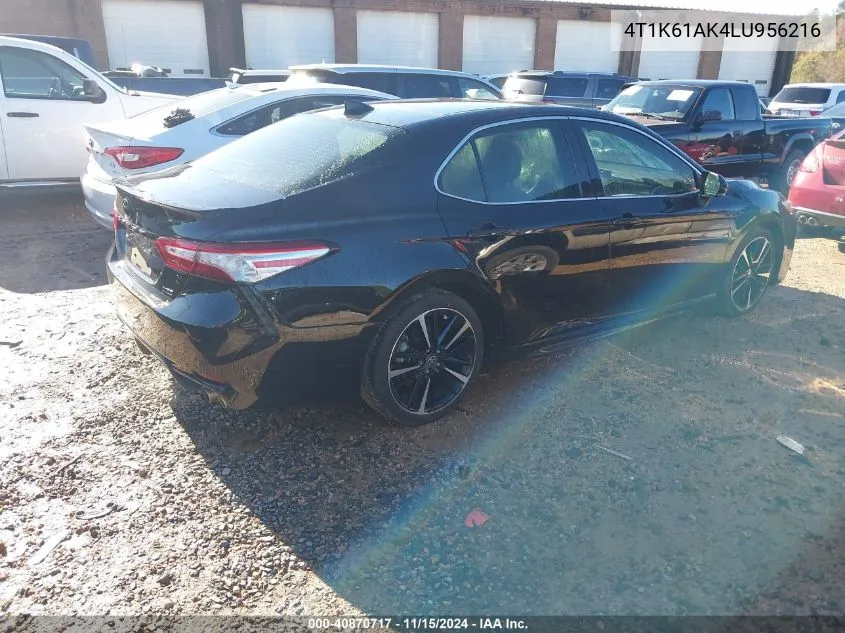 2020 Toyota Camry Xse VIN: 4T1K61AK4LU956216 Lot: 40870717