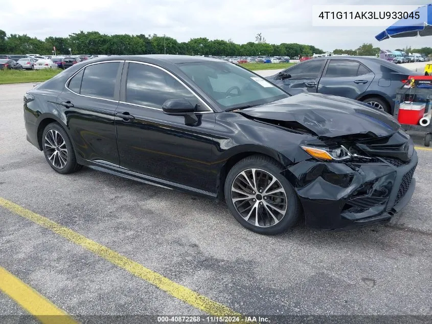 2020 Toyota Camry Se VIN: 4T1G11AK3LU933045 Lot: 40872268