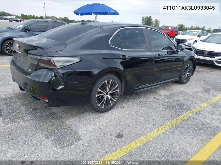 2020 Toyota Camry Se VIN: 4T1G11AK3LU933045 Lot: 40872268