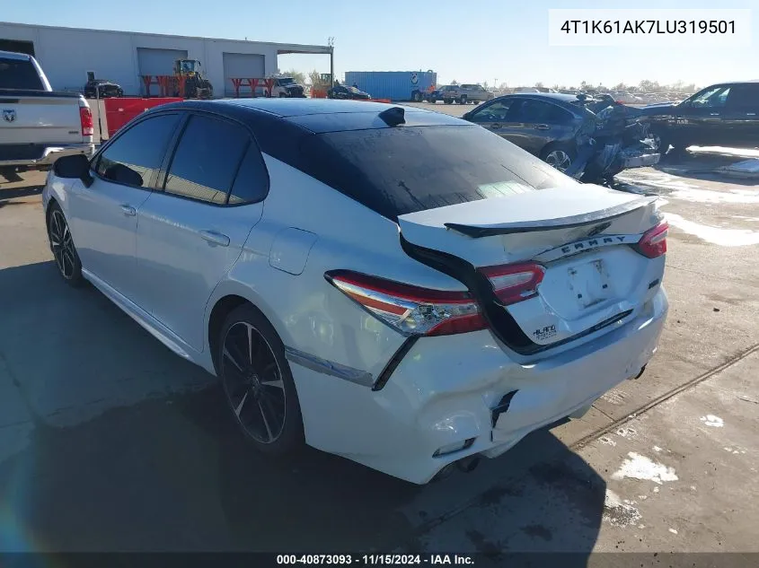 2020 Toyota Camry Xse VIN: 4T1K61AK7LU319501 Lot: 40873093