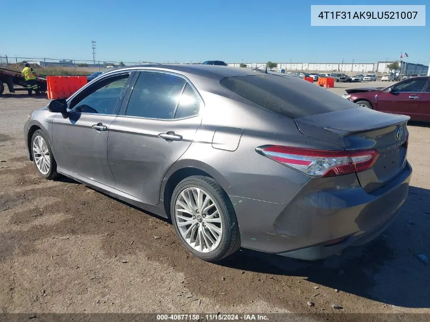 2020 Toyota Camry Xle Hybrid VIN: 4T1F31AK9LU521007 Lot: 40877158