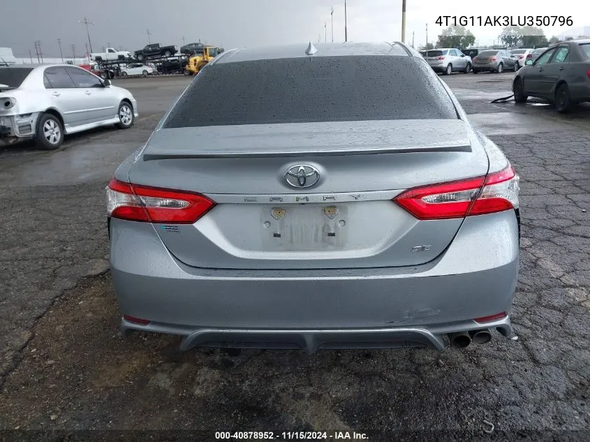 2020 Toyota Camry Se VIN: 4T1G11AK3LU350796 Lot: 40878952