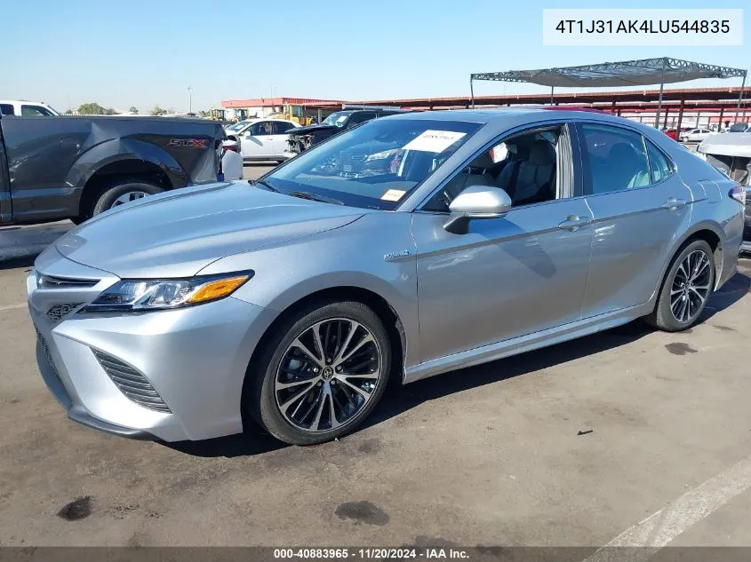 2020 Toyota Camry Se Hybrid VIN: 4T1J31AK4LU544835 Lot: 40883965