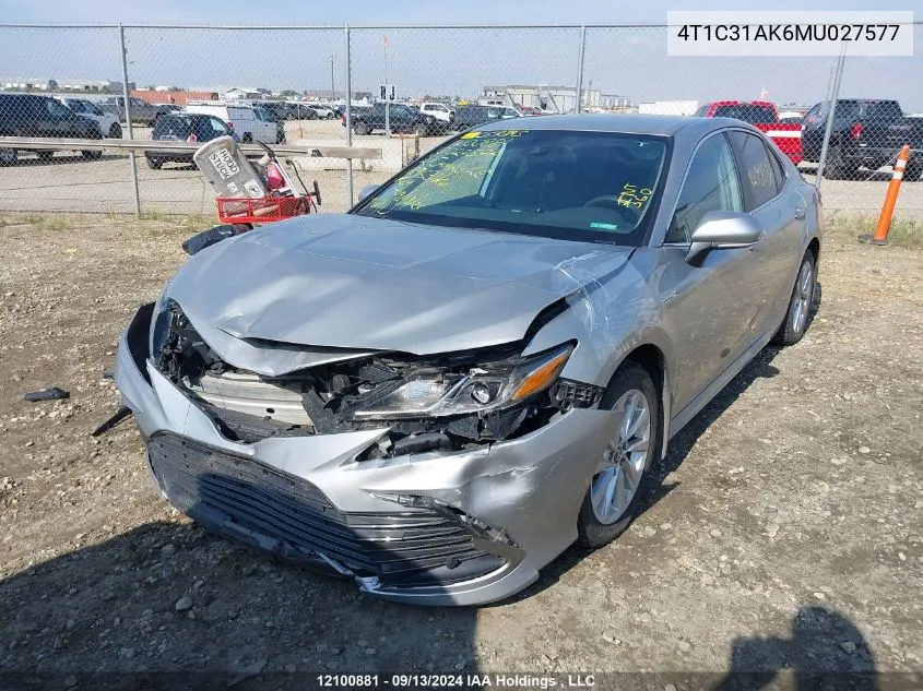 4T1C31AK6MU027577 2021 Toyota Camry Le