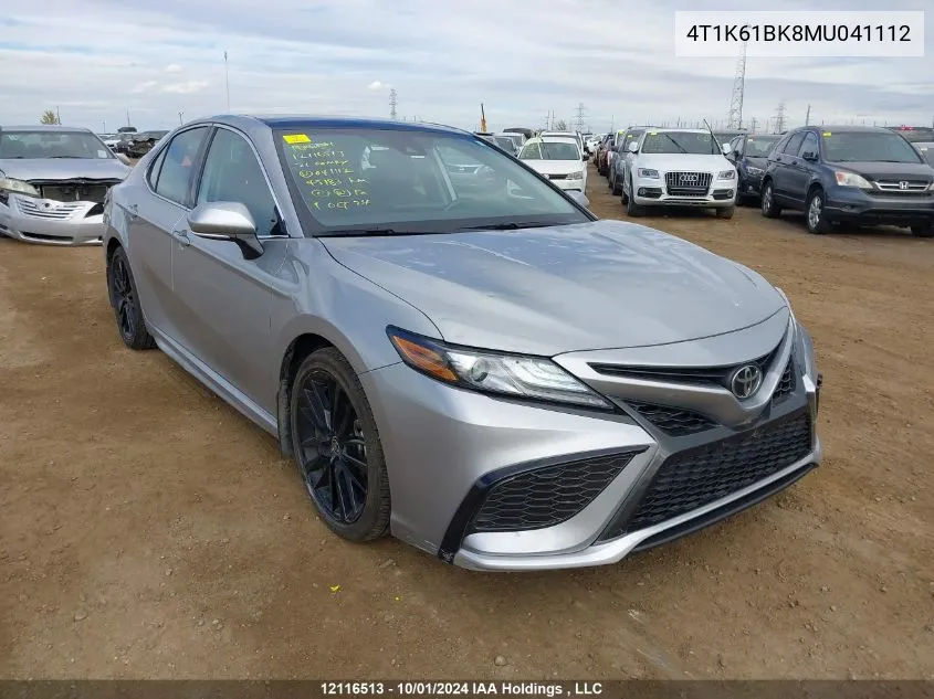 2021 Toyota Camry Xse VIN: 4T1K61BK8MU041112 Lot: 12116513