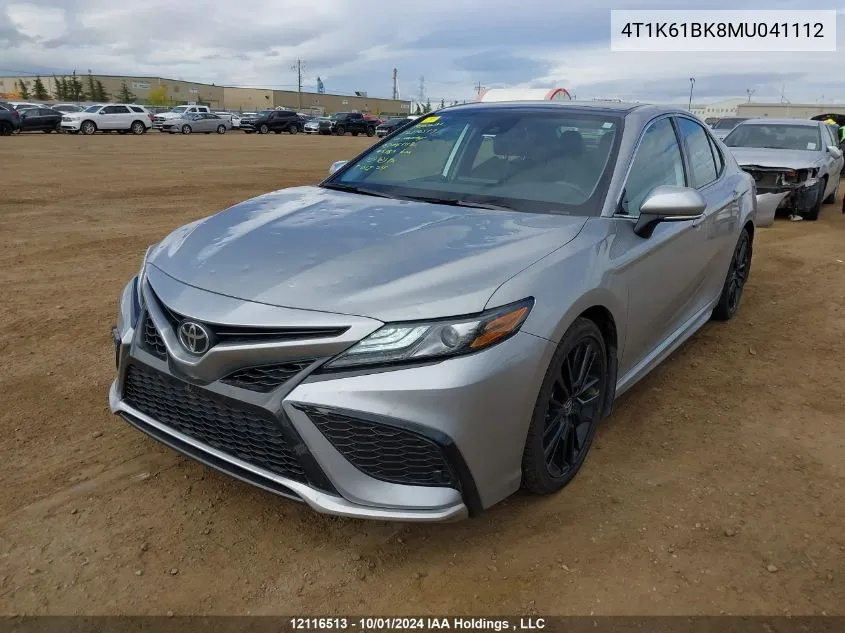 2021 Toyota Camry Xse VIN: 4T1K61BK8MU041112 Lot: 12116513