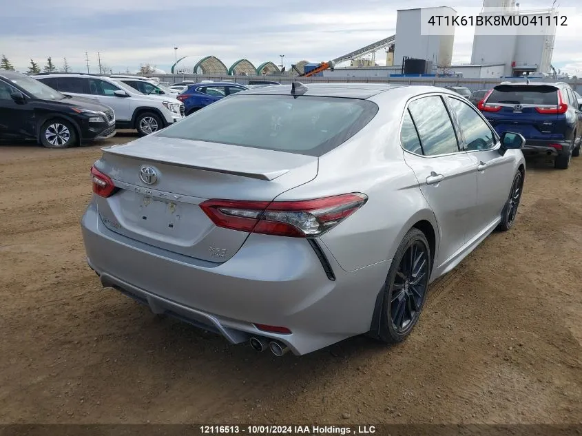 2021 Toyota Camry Xse VIN: 4T1K61BK8MU041112 Lot: 12116513