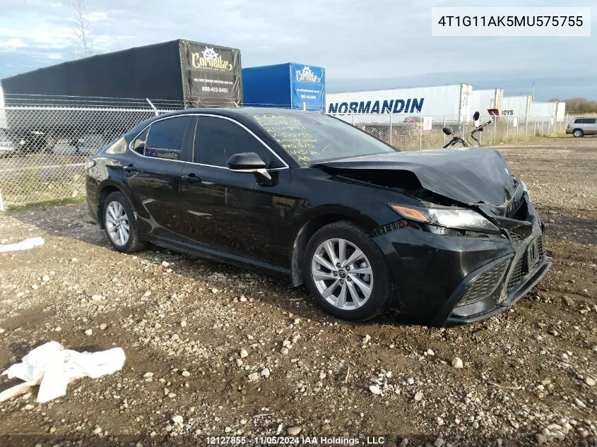 2021 Toyota Camry Se VIN: 4T1G11AK5MU575755 Lot: 12127855