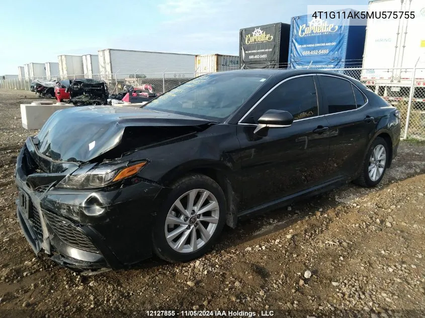 2021 Toyota Camry Se VIN: 4T1G11AK5MU575755 Lot: 12127855