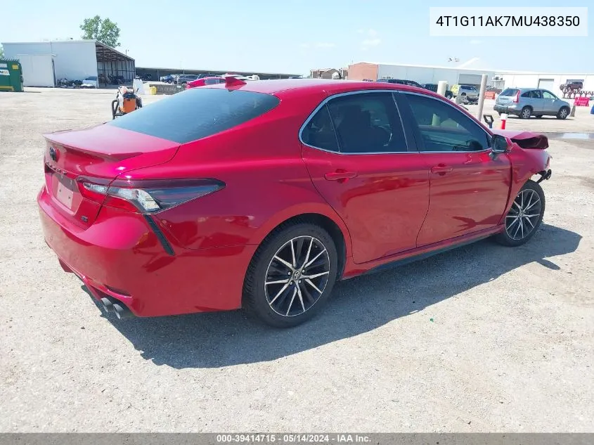 4T1G11AK7MU438350 2021 Toyota Camry Se