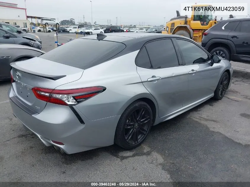 2021 Toyota Camry Xse VIN: 4T1K61AKXMU423059 Lot: 39463248