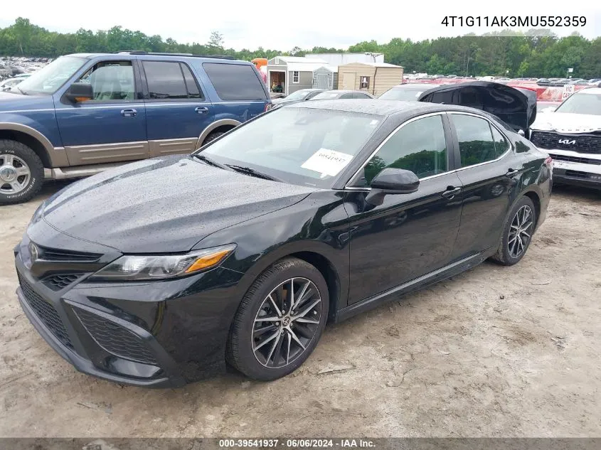 2021 Toyota Camry Se VIN: 4T1G11AK3MU552359 Lot: 39541937