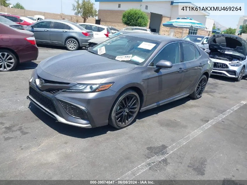 2021 Toyota Camry Xse VIN: 4T1K61AKXMU469264 Lot: 39574847