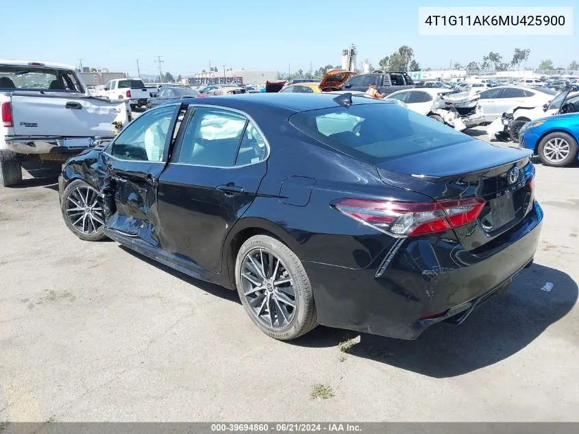 2021 Toyota Camry Se VIN: 4T1G11AK6MU425900 Lot: 39694860