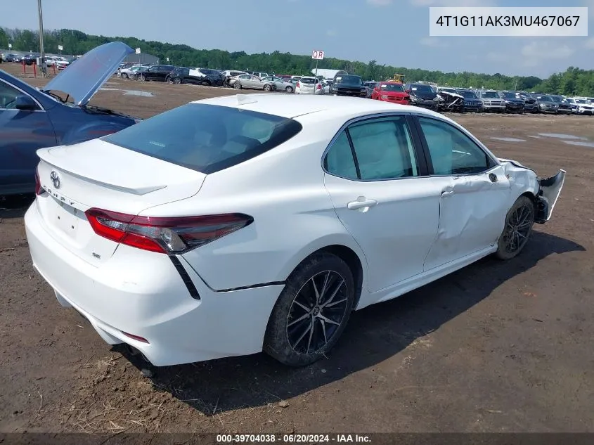 4T1G11AK3MU467067 2021 Toyota Camry Se