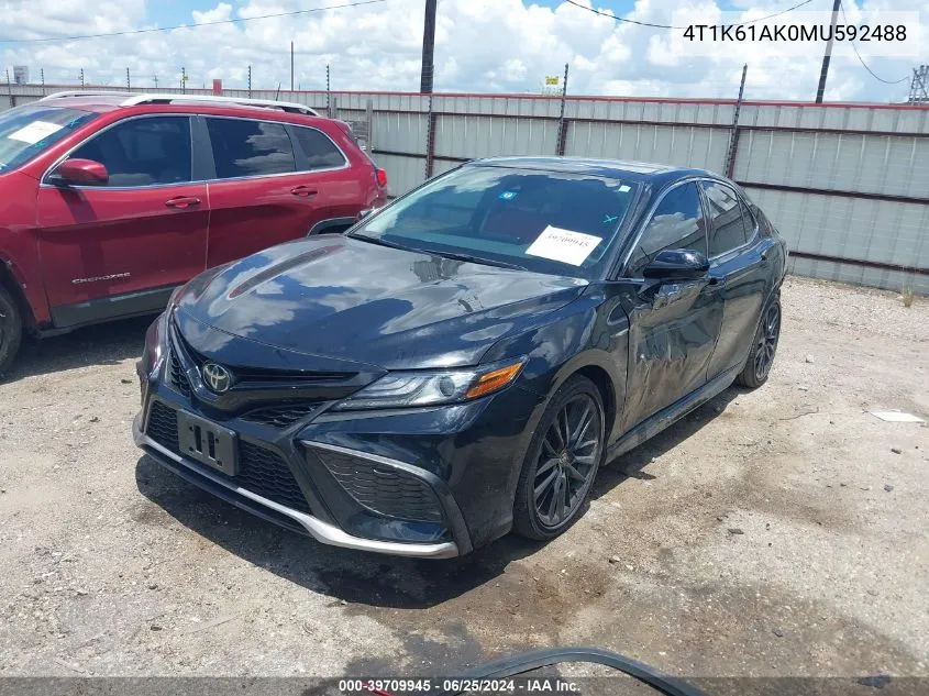 2021 Toyota Camry Xse VIN: 4T1K61AK0MU592488 Lot: 39709945